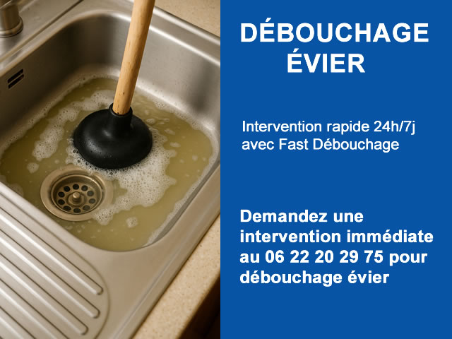 Débouchage évier en urgence